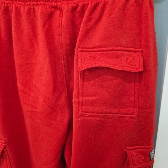 Men’s Dream USA Red Fleece Cargo Sweatpants Size XL – Drawstring w/ Pockets - Picture 9 of 10